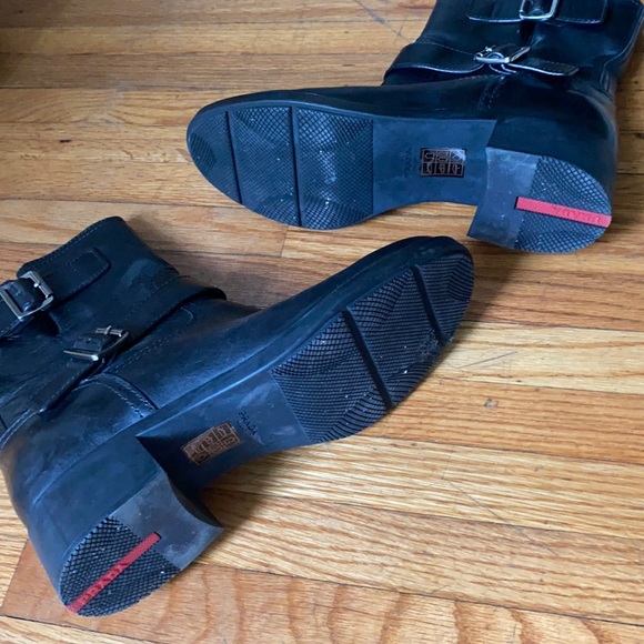 Prada Black Leather Moto Boot - Picture 3 of 13